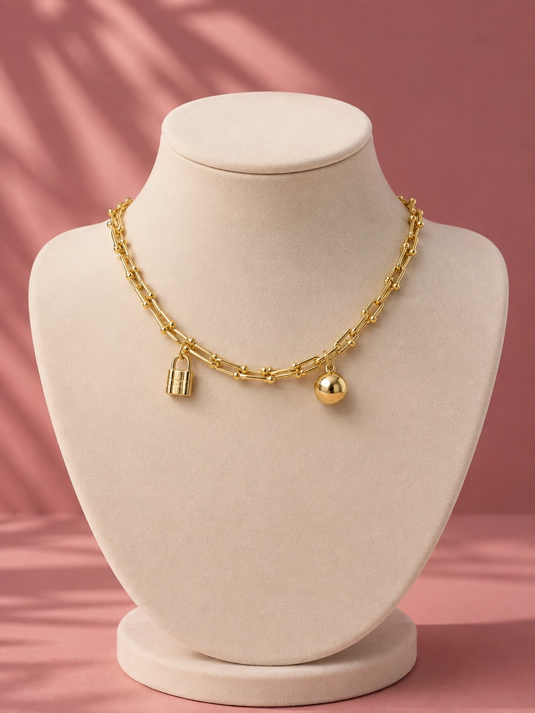 Gold Kilit Top Charm Kolye