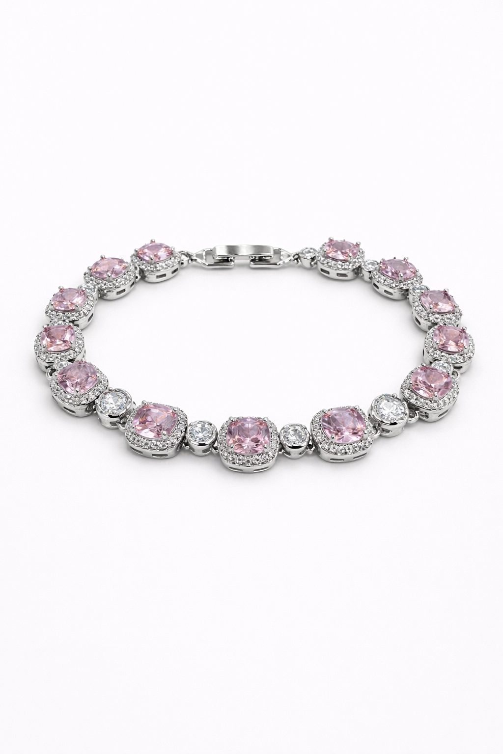 Pembe Taşlı Set Kolye – Bileklik – Küpe Seti