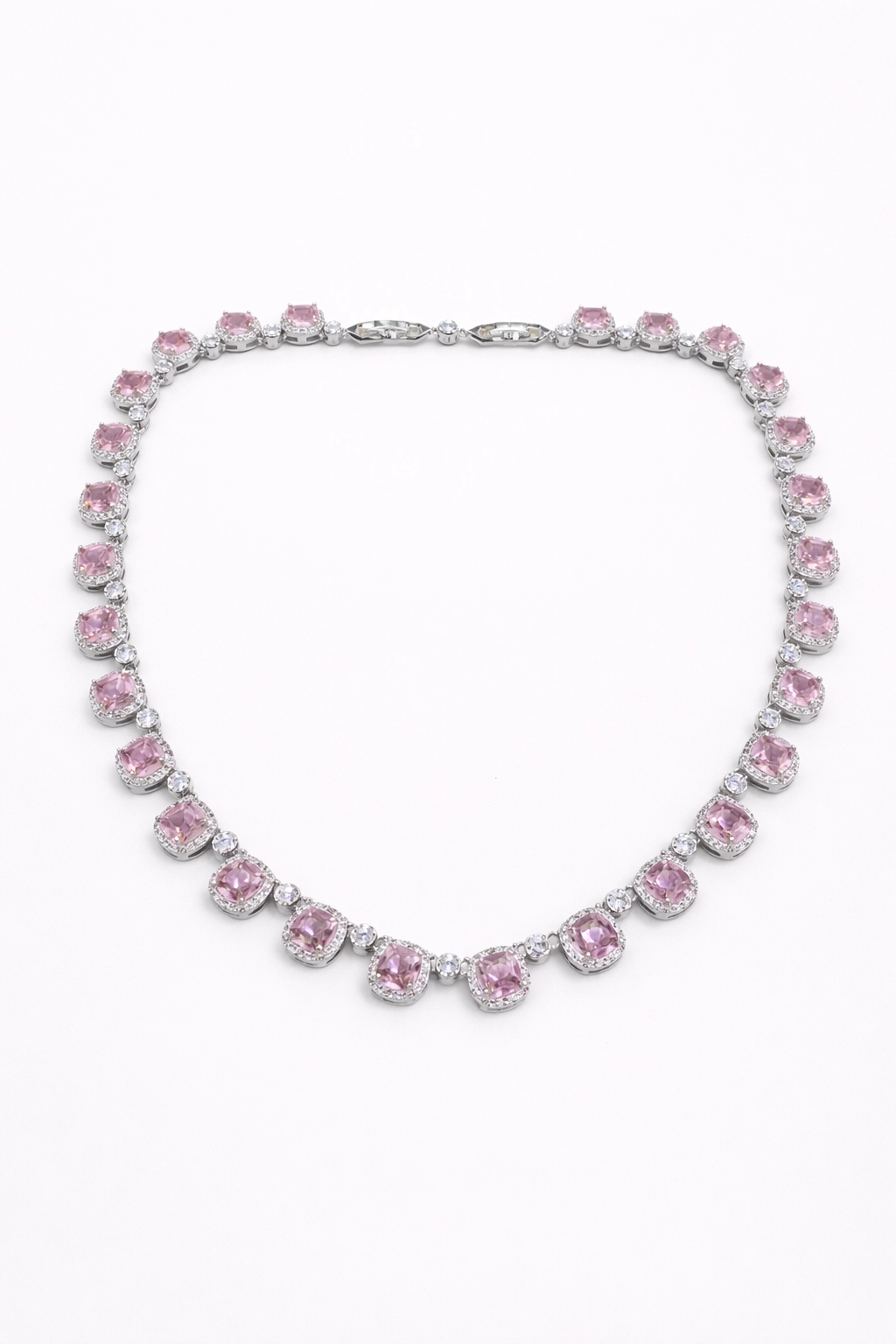Pembe Taşlı Set Kolye – Bileklik – Küpe Seti