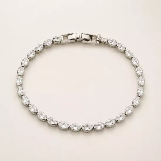 Oval Taşlı Silver Su Yolu Bileklik | So Good