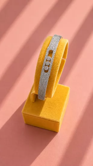 Silver Taşlı Mssika Kelepçe