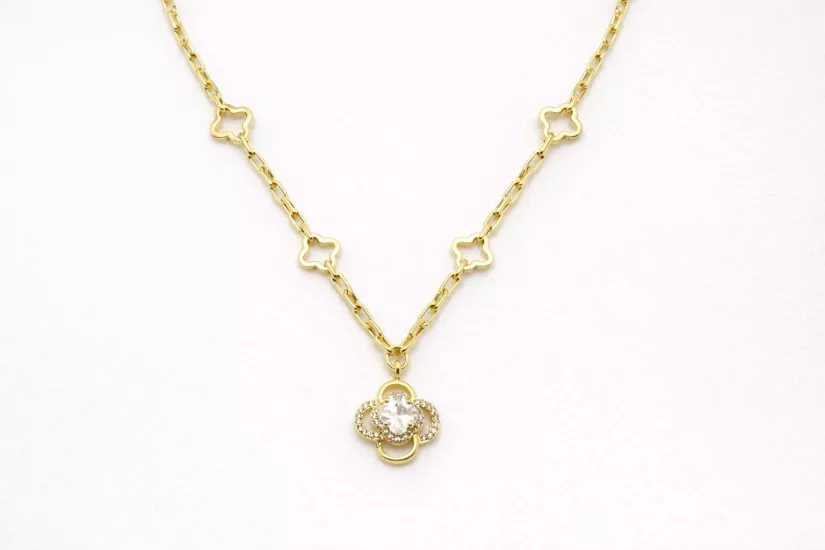 TAŞLI YONCA ZİNCİR KOLYE