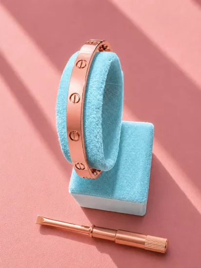 Rose Gold Vida Detaylı Kelepçe | So Good
