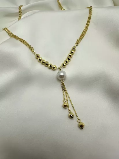 İNCİLİ DORİKA 3 ZİNCİR KOLYE