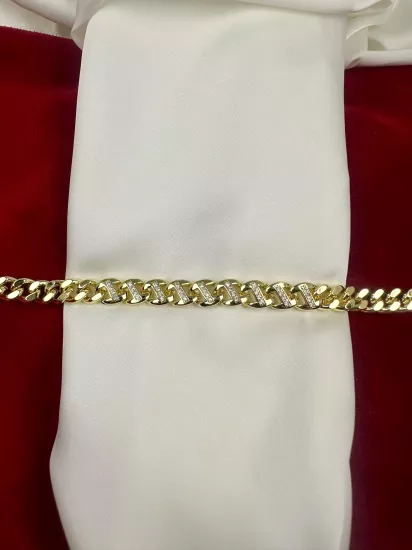 TAŞLI İTALYAN ZİNCİR GOLD BİLEKLİK