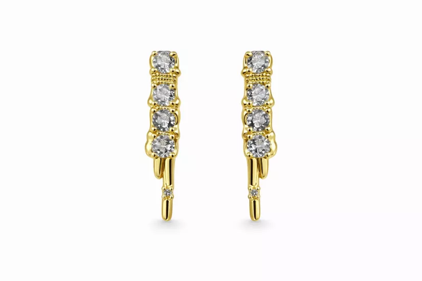 Sıralı Taşlı Çivi Küpe | SO GOOD