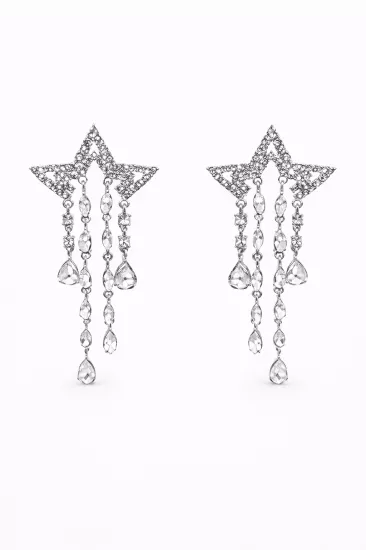 Yıldız Sallantılı Taşlı Küpe – Zarif ve Premium Tasarım | SO GOOD